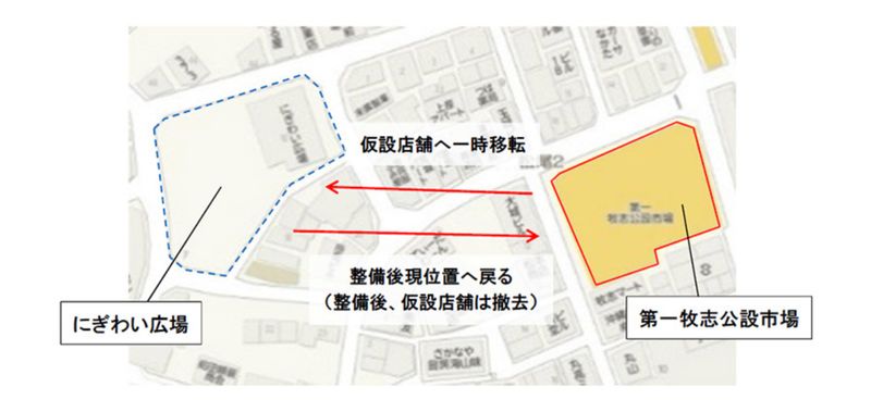 第一牧志公設市場搬遷臨時市場地圖