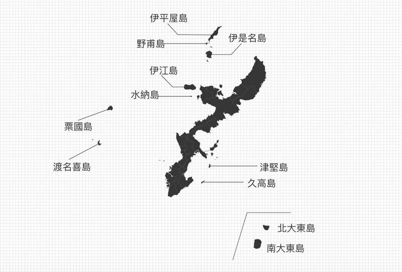 沖繩離島地圖-沖繩本島鄰近離島