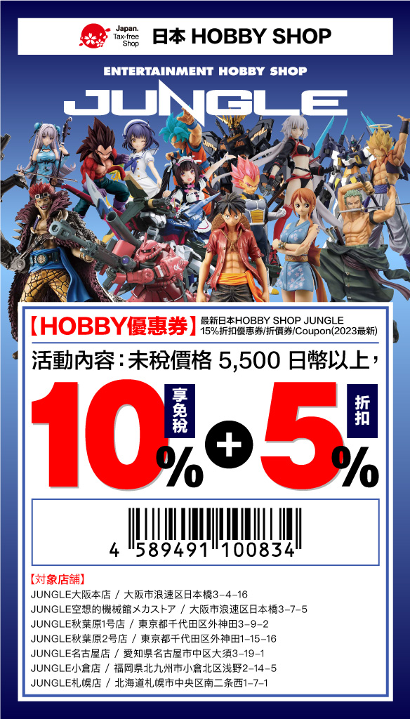 日本優惠券coupon-JUNGLE密林玩具手辦