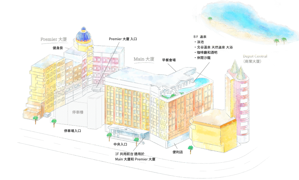 美國村住宿推薦｜LeQu 雷克沖繩北谷溫泉度假村－layout